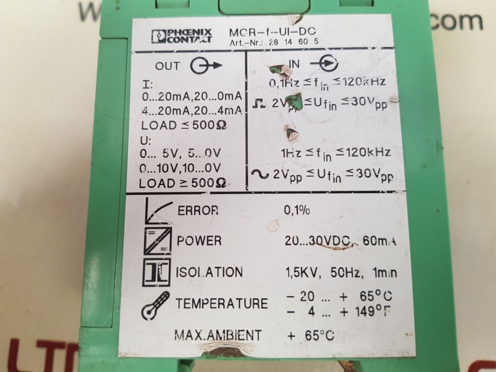 Phoenix contact mcr-f-ui-dc control module