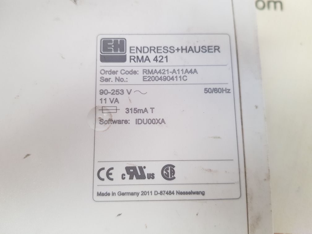 Endress+hauser rma 421 transmitter rma421-a11a4a
