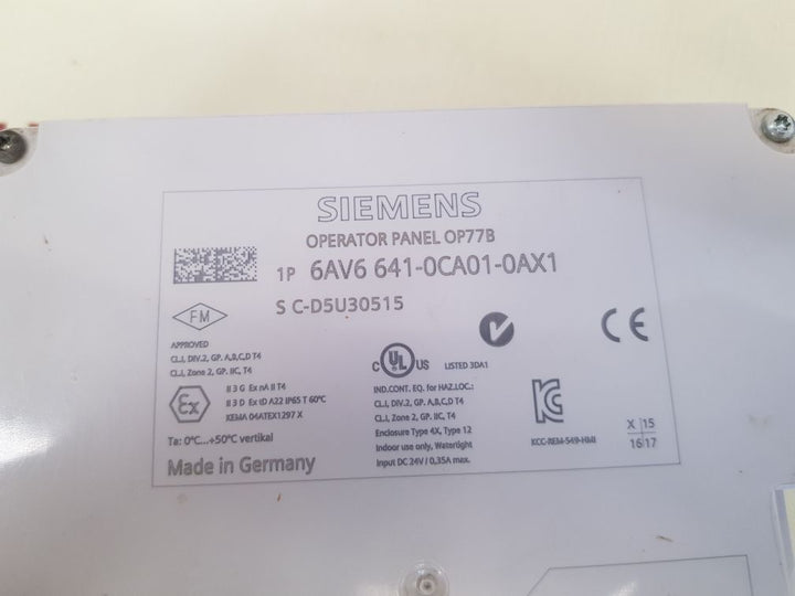 Siemens 6av6 641-0ca01-0ax1 operator panel op77b