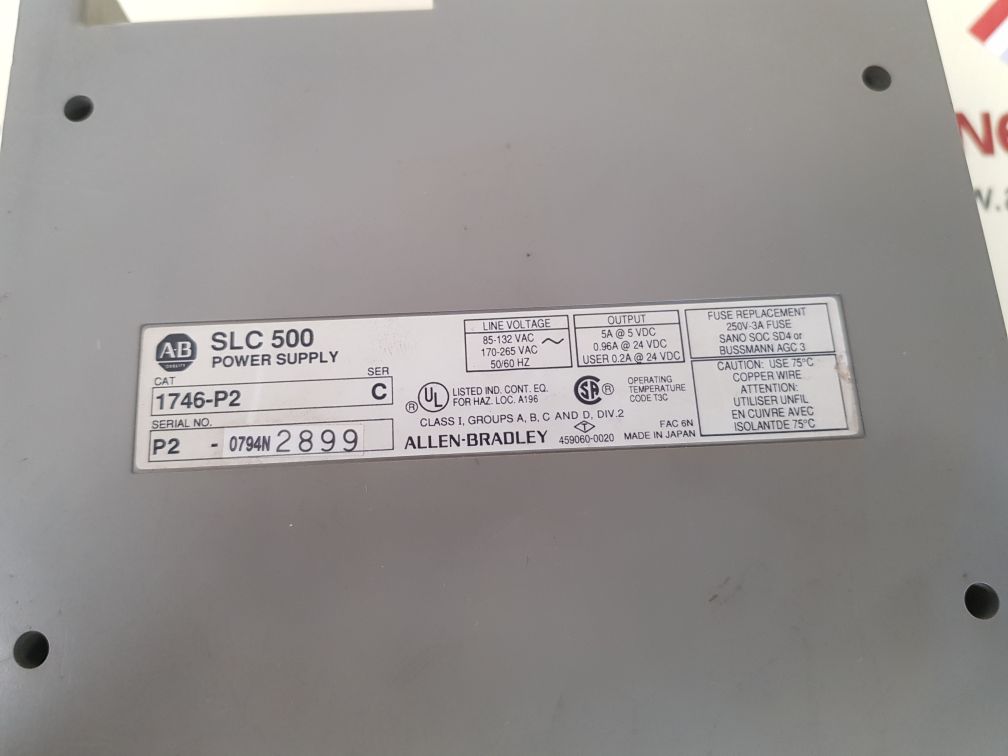 Allen-bradley 1746-p2 ser. c slc 500 power supply