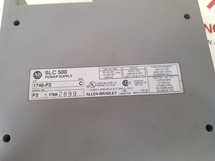 Allen-bradley 1746-p2 ser. c slc 500 power supply