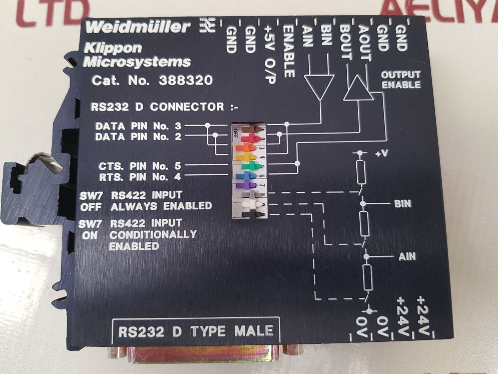 Weidmuller 388320 connector module rs232/422 converter