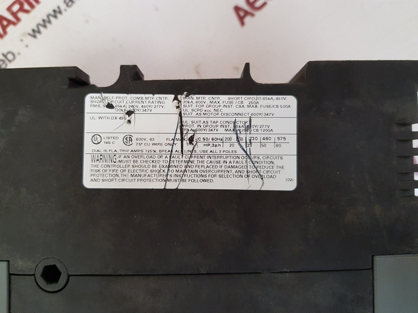 Abb ms495 1sam550000r1007 motor starter