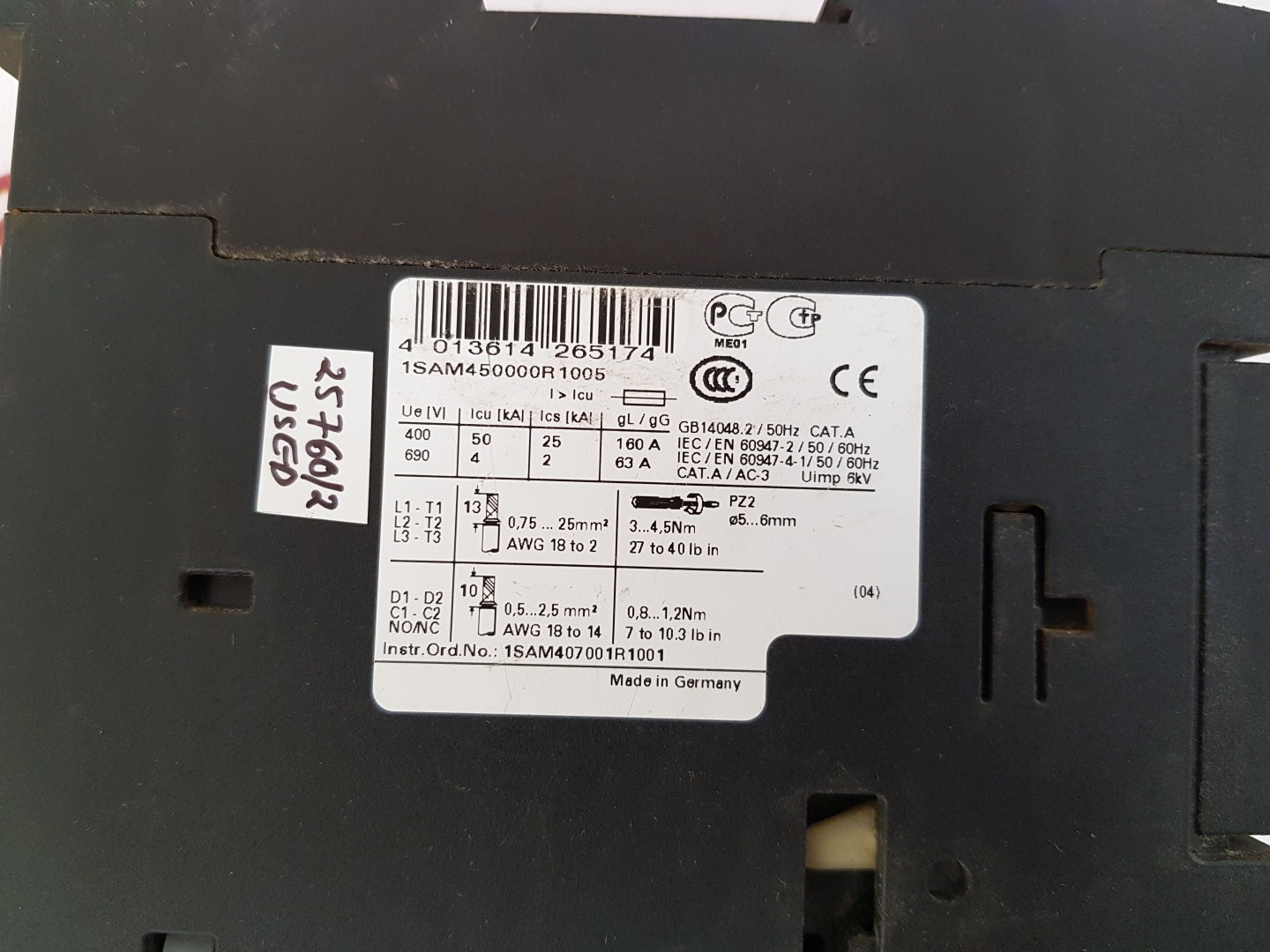 Abb ms450 1sam450000r1005 motor starter