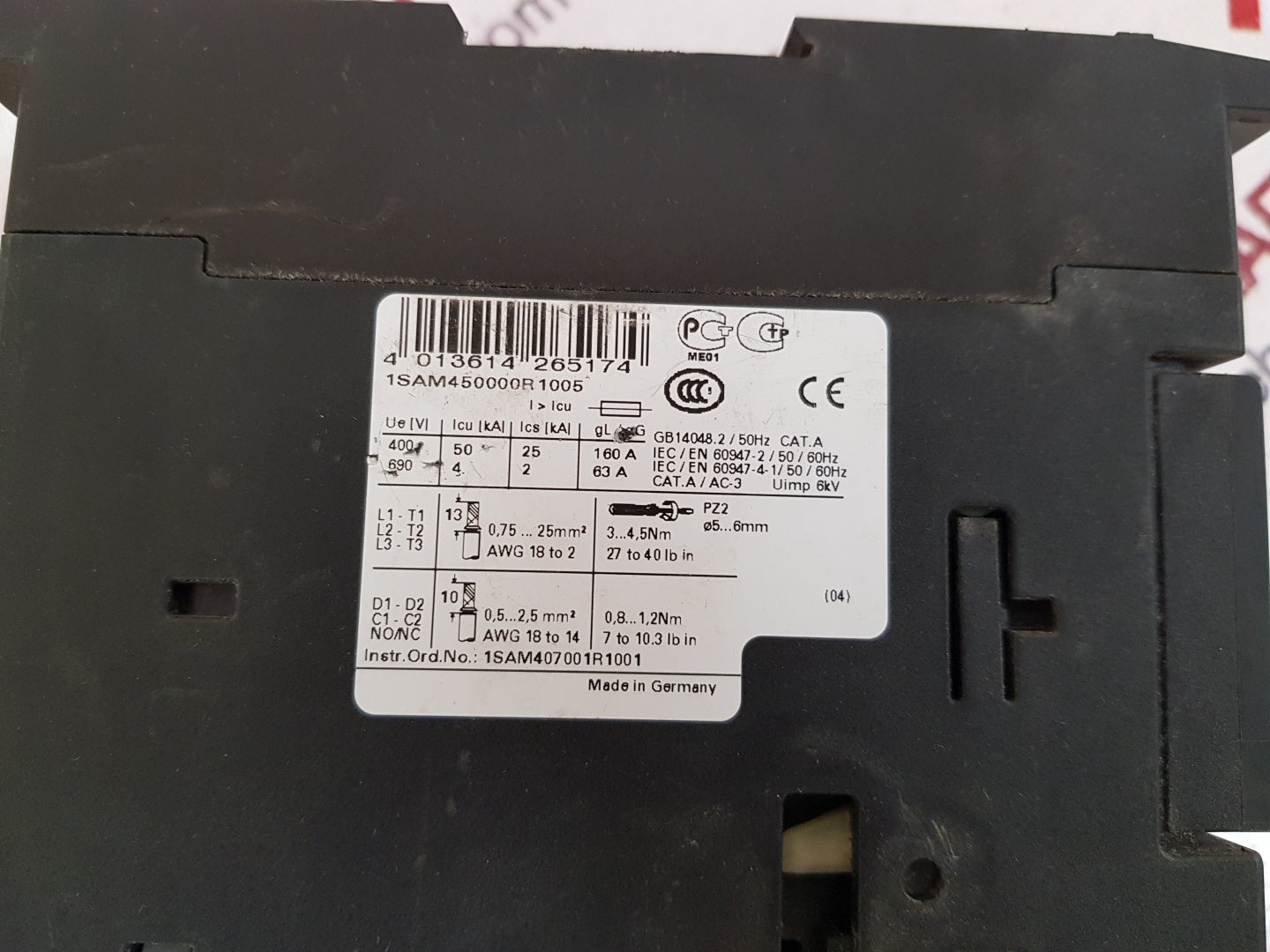 Abb ms450 1sam450000r1005 motor starter