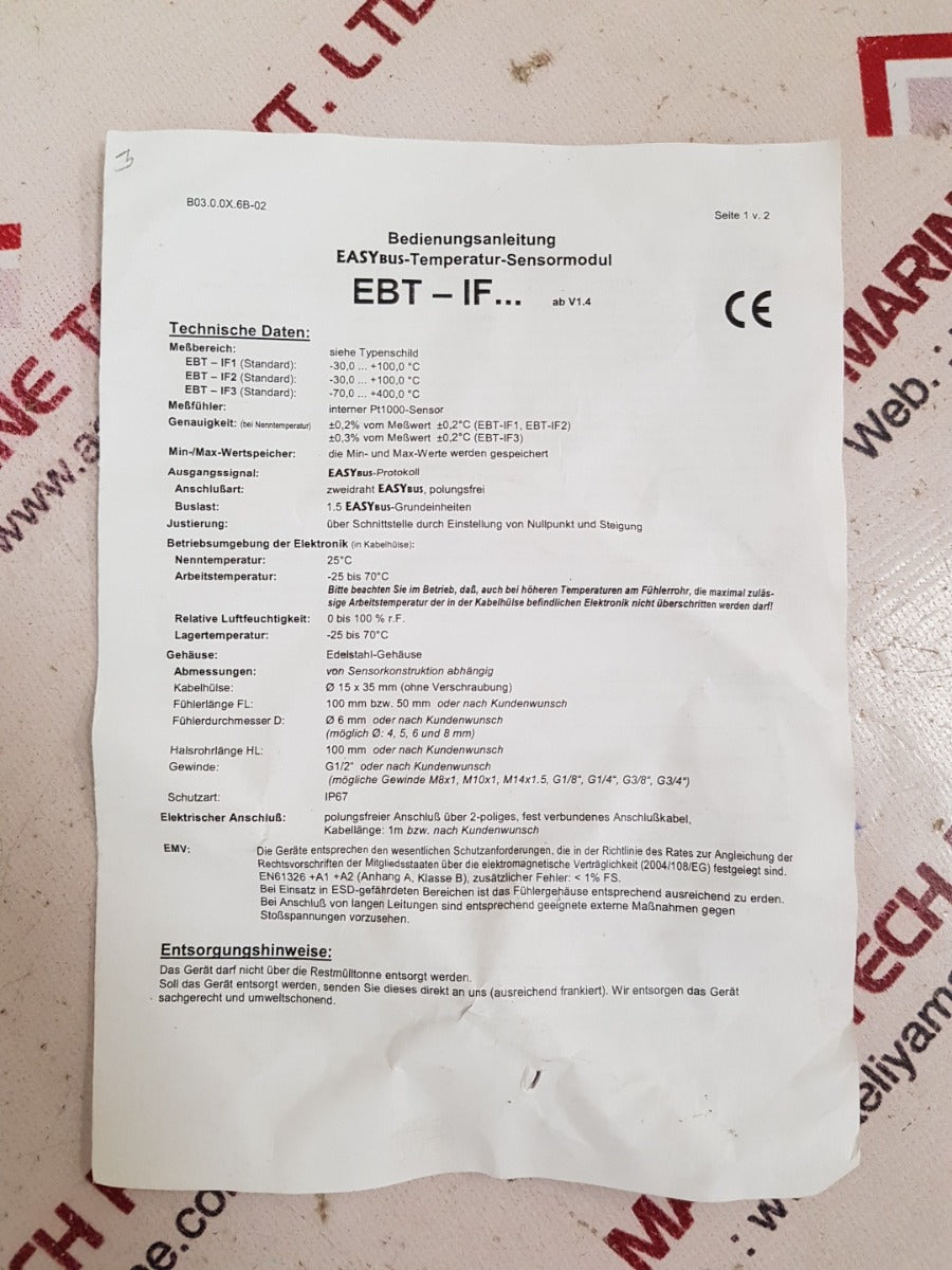 Easybus ebt-if2 temperature-sensor