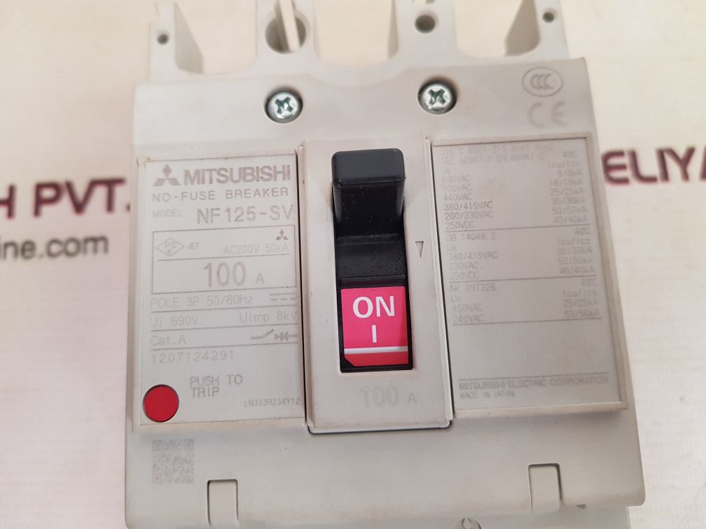Mitsubishi nf125-sv no-fuse circuit breaker 100 a