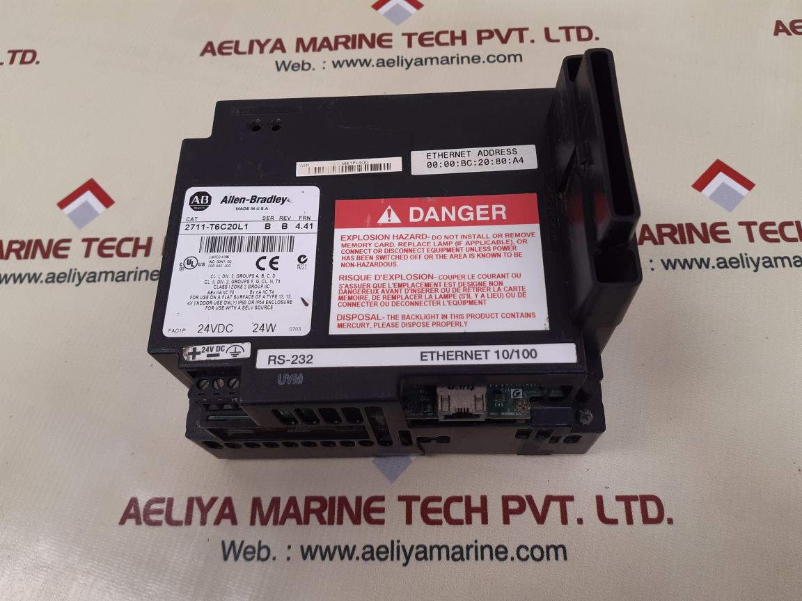 Allen-bradley 2711-t6c20l1 ser b rev b touch screen panel