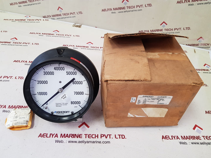 Ashcroft 0 to 80000 psi dial pressure gauge aisi 316 socket welded