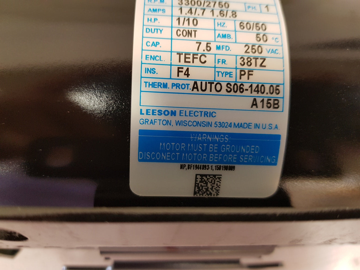 Leeson electric um38934fz4a electric motor mtrw110001c-50c 