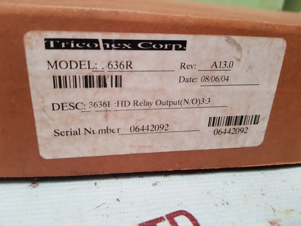 Triconex 3636r relay output module new rev: a13.0