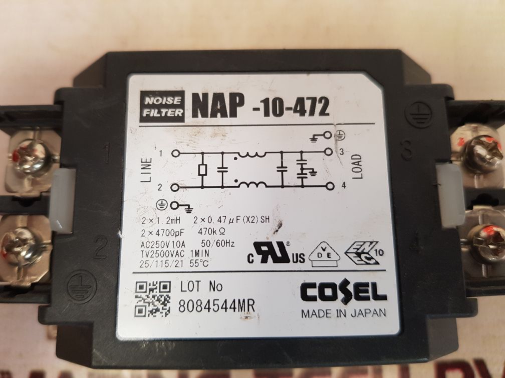 Cosel nap-10-472 noise filter ac250v 10a