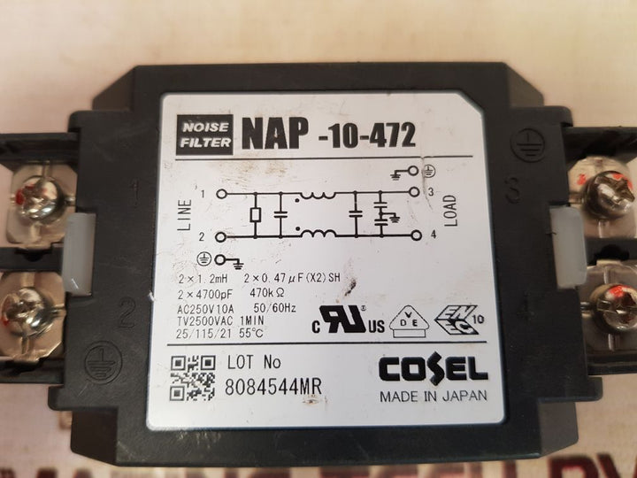 Cosel nap-10-472 noise filter ac250v 10a