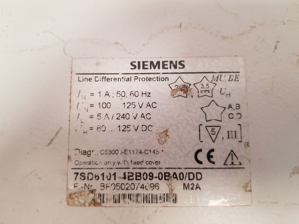 Siemens siprotec line differential protection relay 7sd6101-4bb09-0ba0/dd