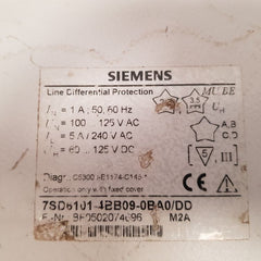 Siemens siprotec line differential protection relay 7sd6101-4bb09-0ba0/dd