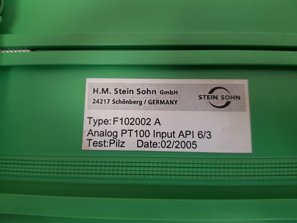 Stein Sohn F102002 A Analog Pt100 Input Module Used