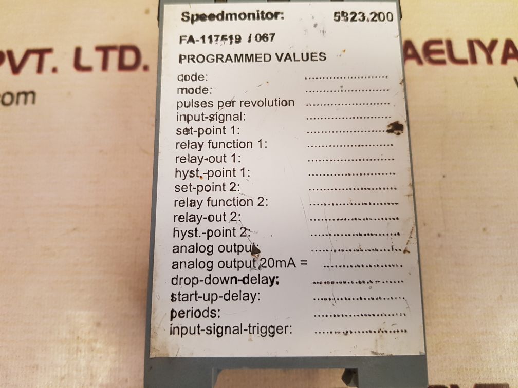 Rheintacho 5823.200 speed monitor fa-117519/067
