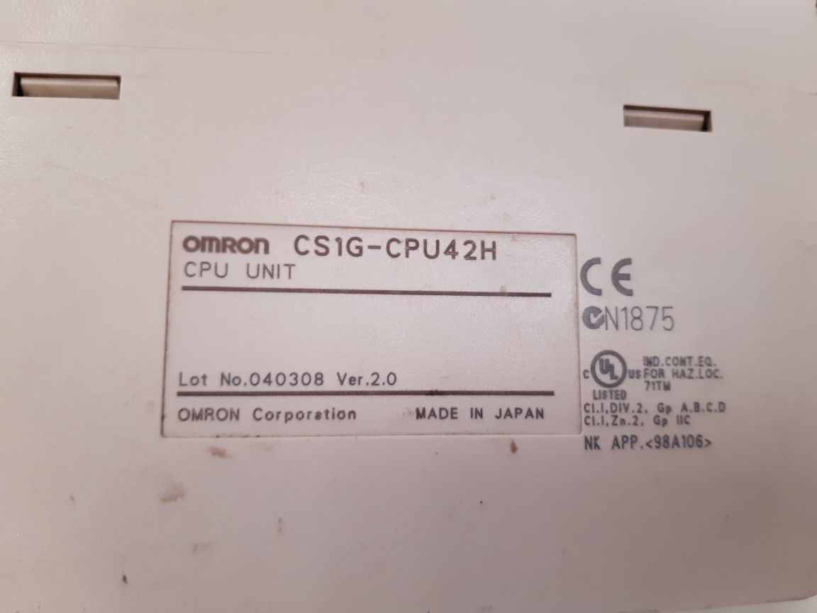Omron cs1g-cpu42h cpu unit ver. 2.0