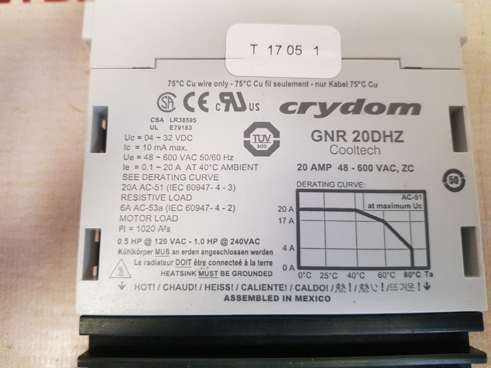 Crydom gnr20dhz cooltech solid state relays new
