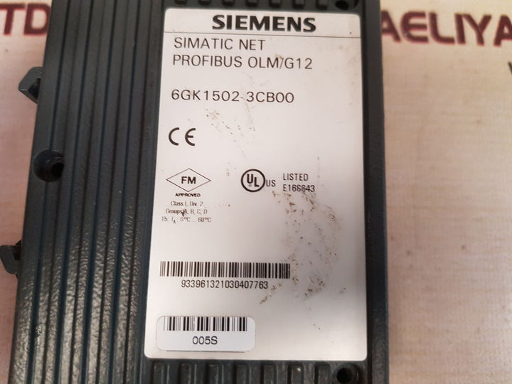 Siemens 6gk 1502 3cb00 simatic net profibus olm/g12
