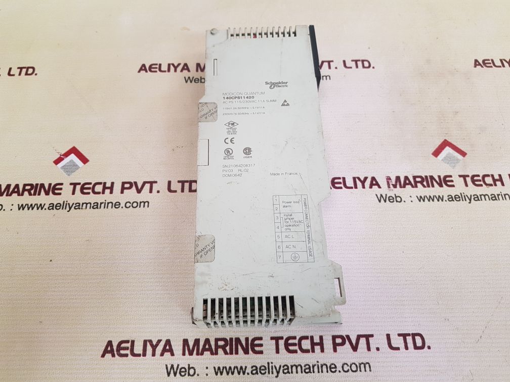Schneider modicon quantum 140cps11420 power supply pv: 03 rl: 02
