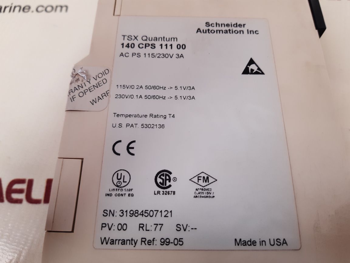 Schneider tsx quantum 140 cps 111 00 power supply module