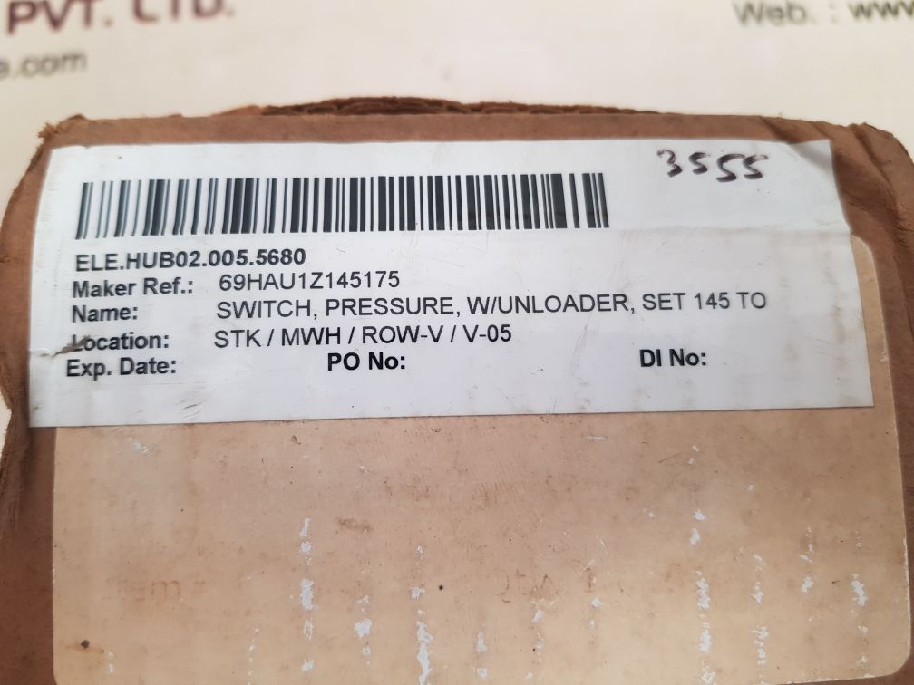Hubbell 69hau1z145175 pressure control switch
