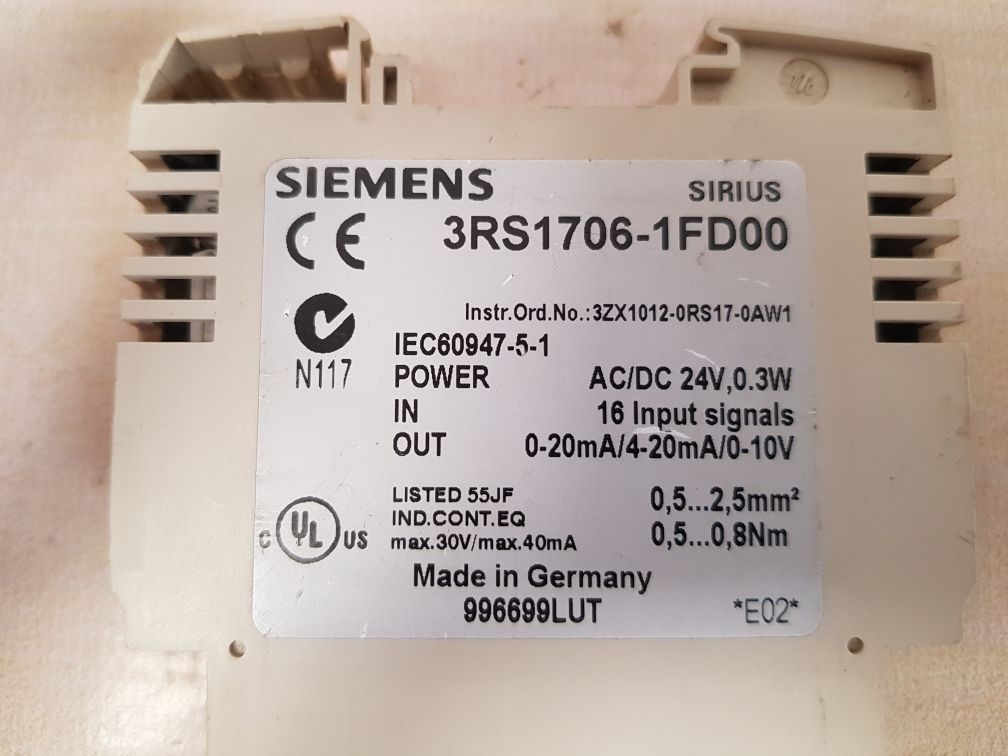 Siemens 3rs1706-1fd00 sirius interface converter
