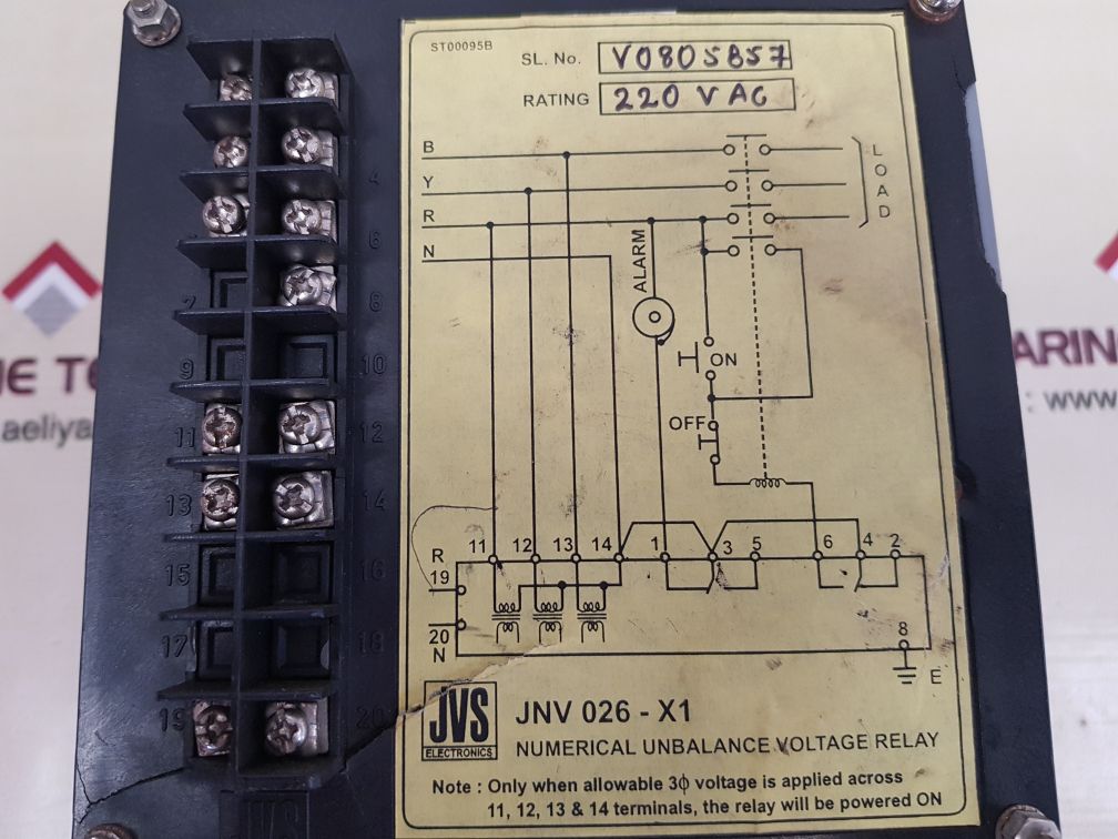 Jvs electronics jnv 026-x1 numerical unbalance voltage relay
