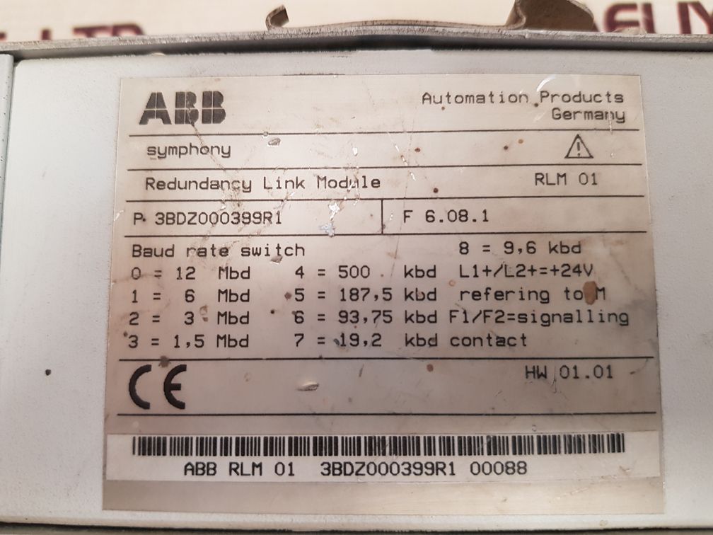Abb rlm01 3bdz000399r1 redundancy link module
