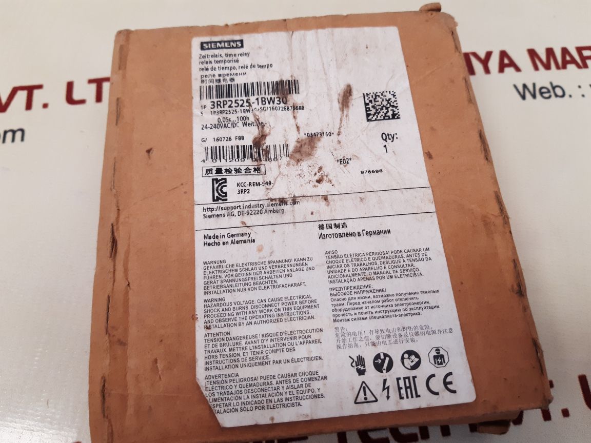 Siemens 3rp2525-1bw30 time relay