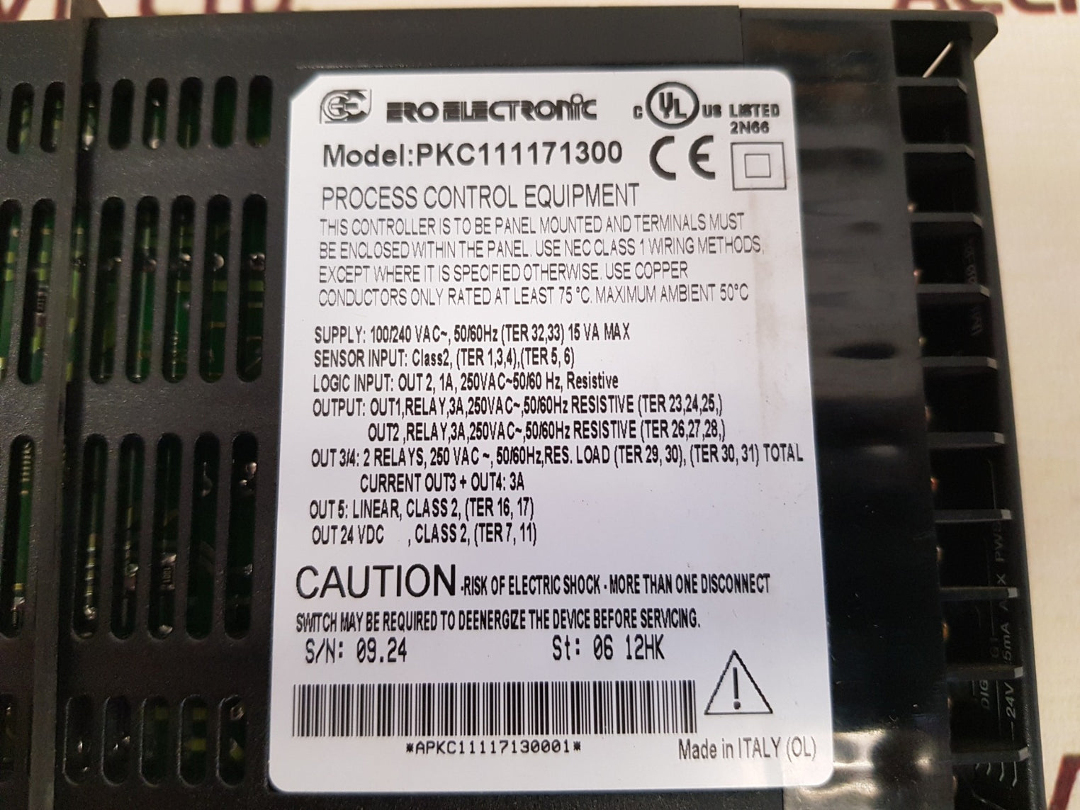 Ero electronic pkc111171300 process control equipment