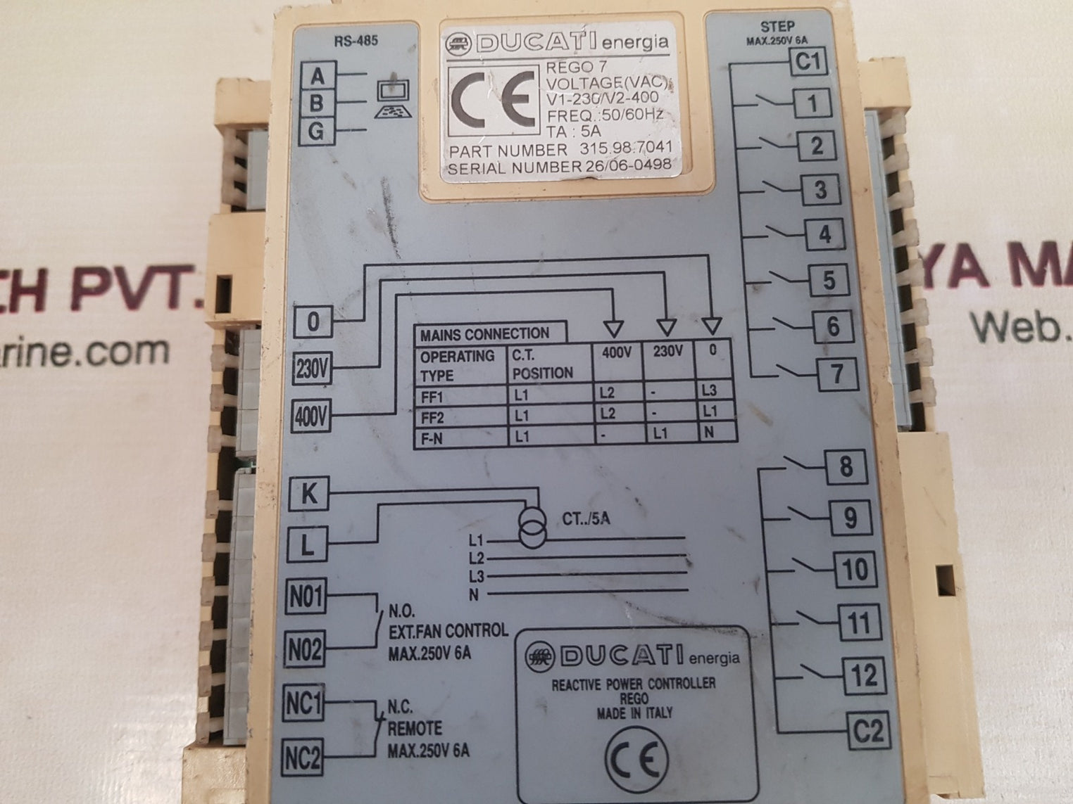 Ducati energia rego 7 reactive power controller 315.98.7041