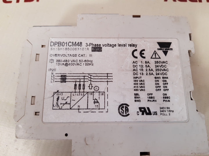 Carlo gavazzi dpb01cm48 3-phase voltage level relay