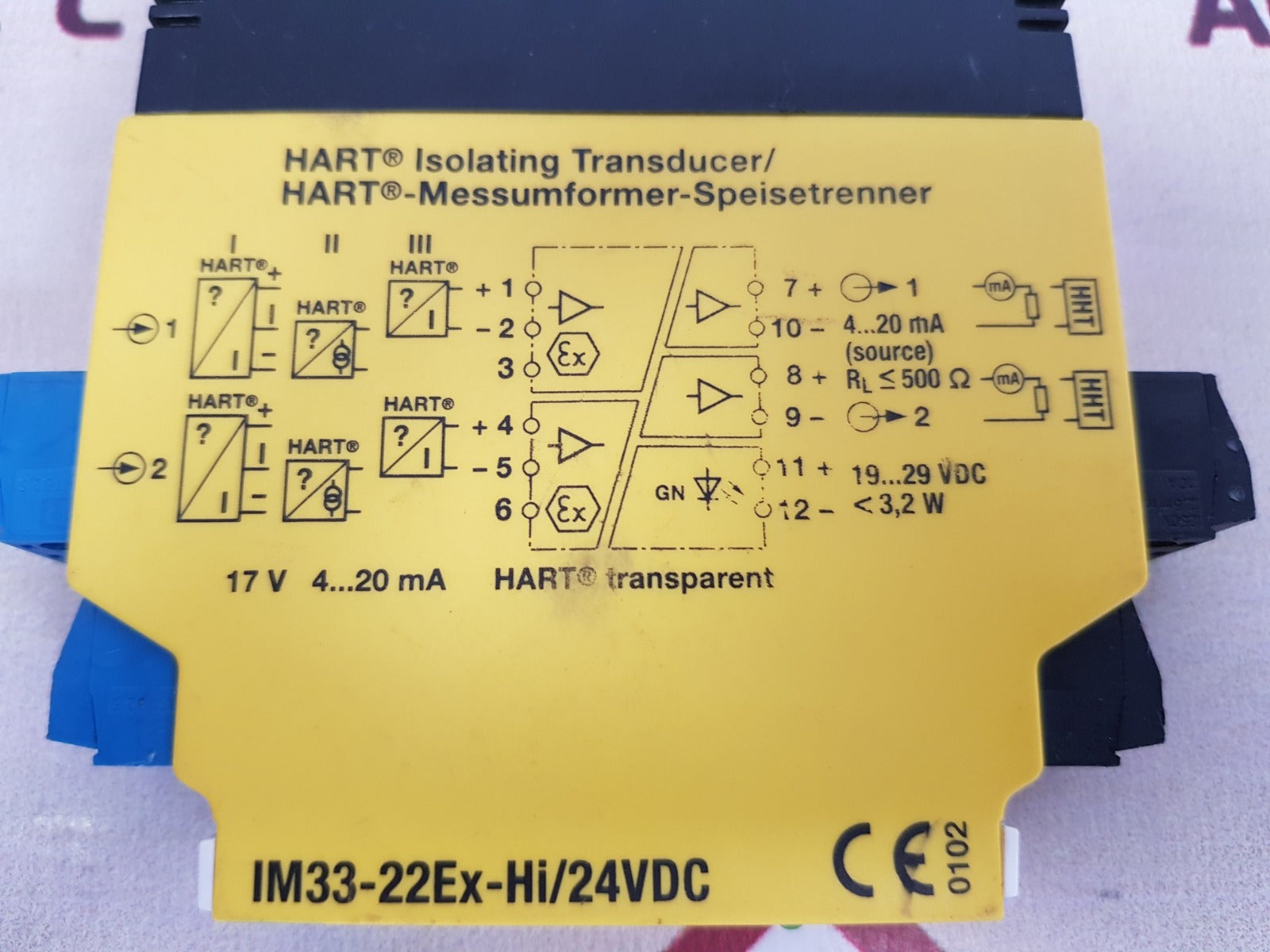 Turck im33-22ex-hi/24vdc isolating transducer