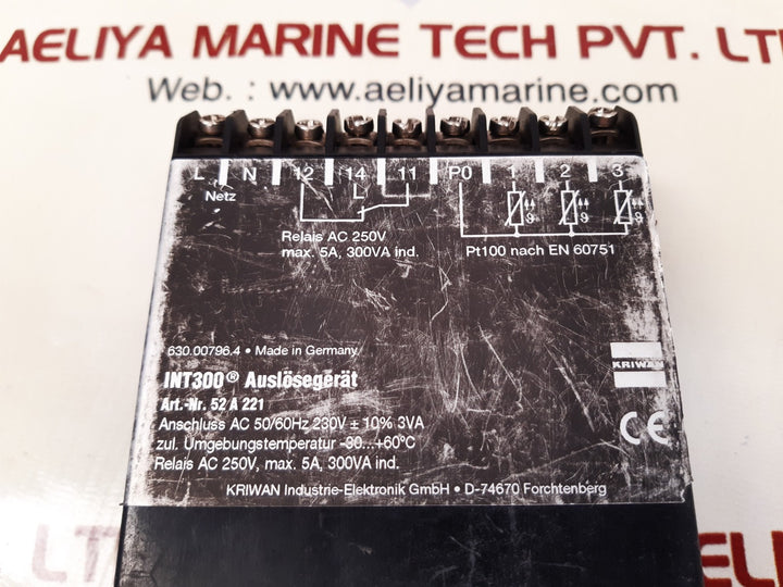 Kriwan int300 trip device 52 a 221