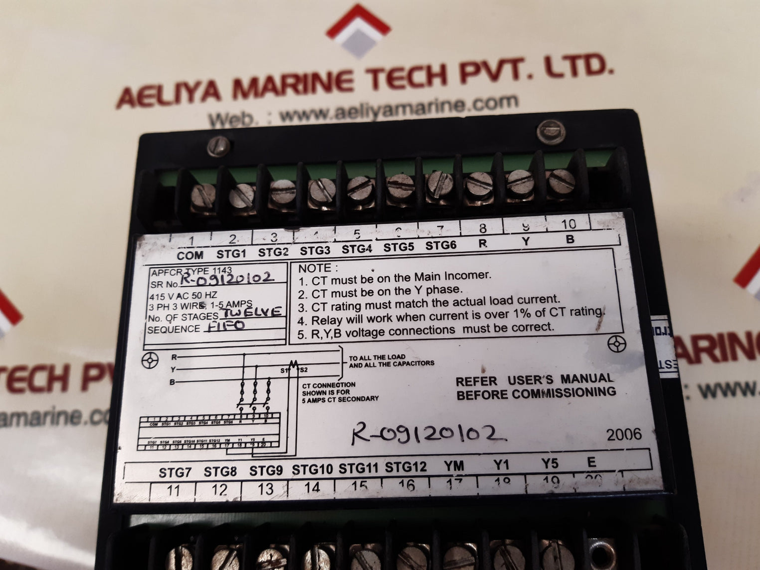 Syntron 1143 automatic power factor control relay