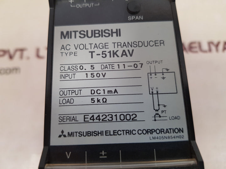 Mitsubishi t-51kav ac voltage transducer 150v