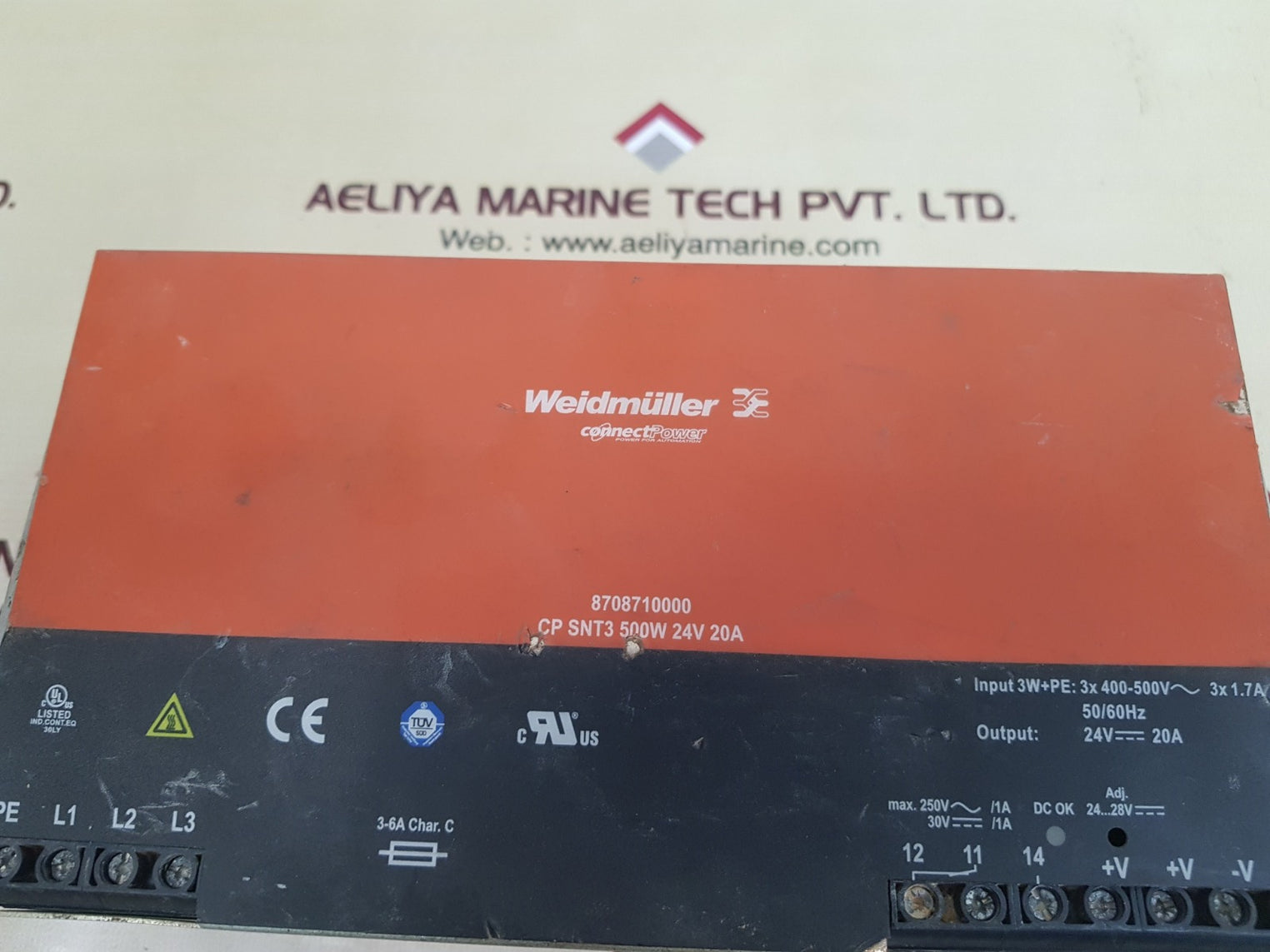 Weidmuller 8708710000 power supply cp snt3 500w 24v 20a