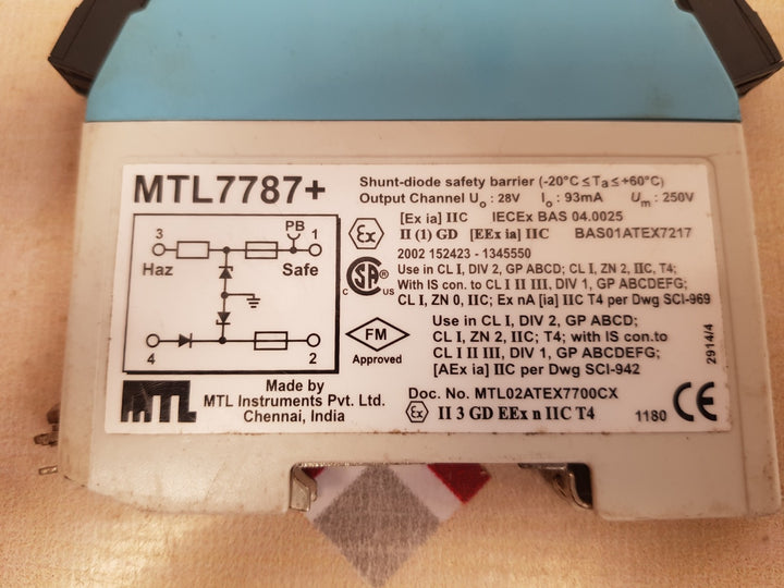 Mtl instruments mtl7787+ shunt- diode safety barrier