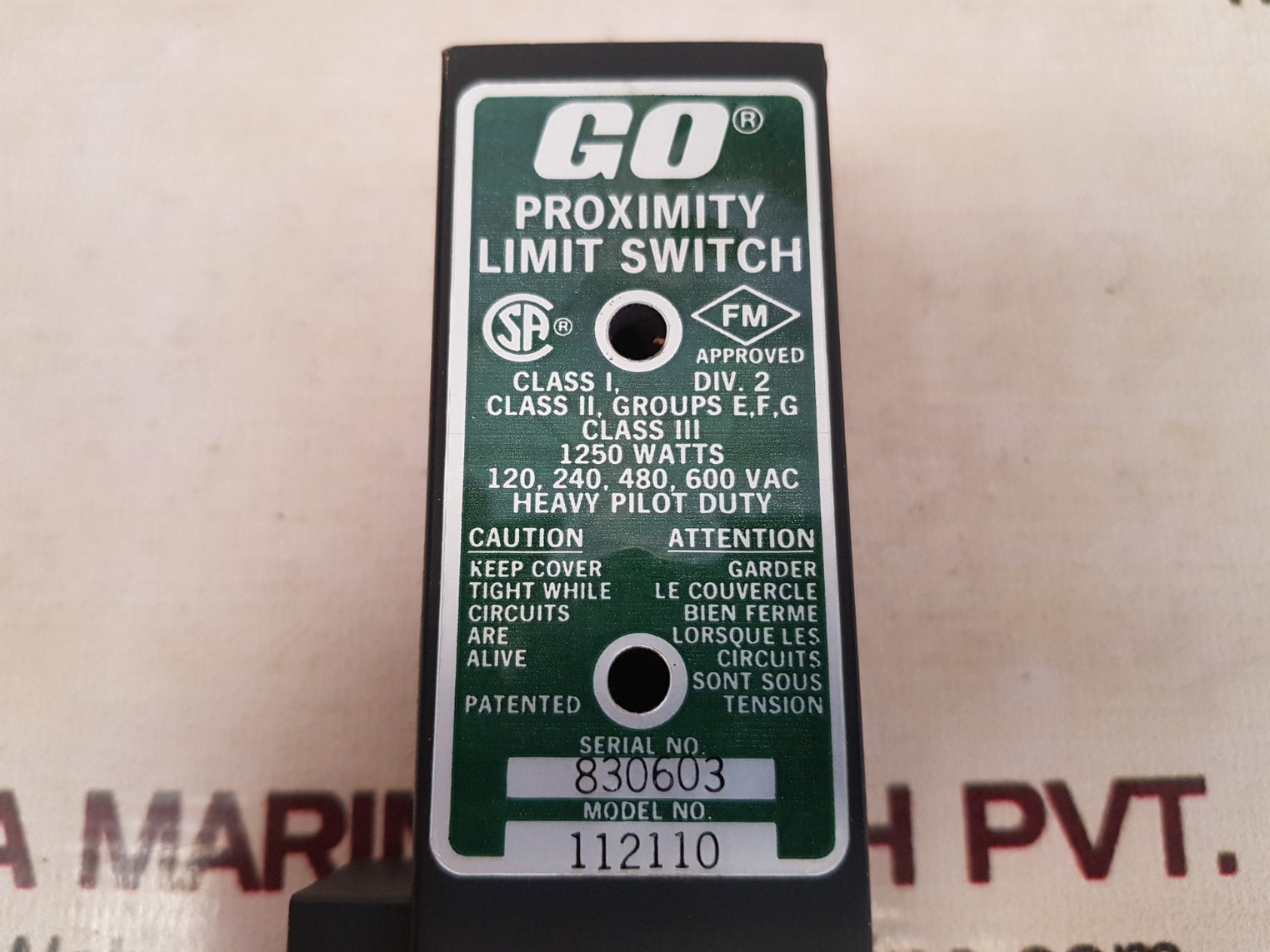 Go systems 112110 proximity limit switch 1250 watts