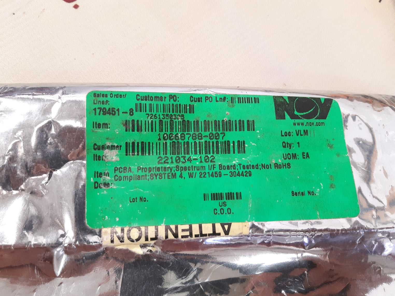 220959 rev. b pcb card 221034-102