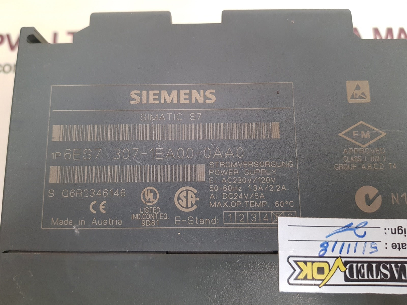 Siemens 6es7 307-1ea00-0aa0 simatic s7 power supply new