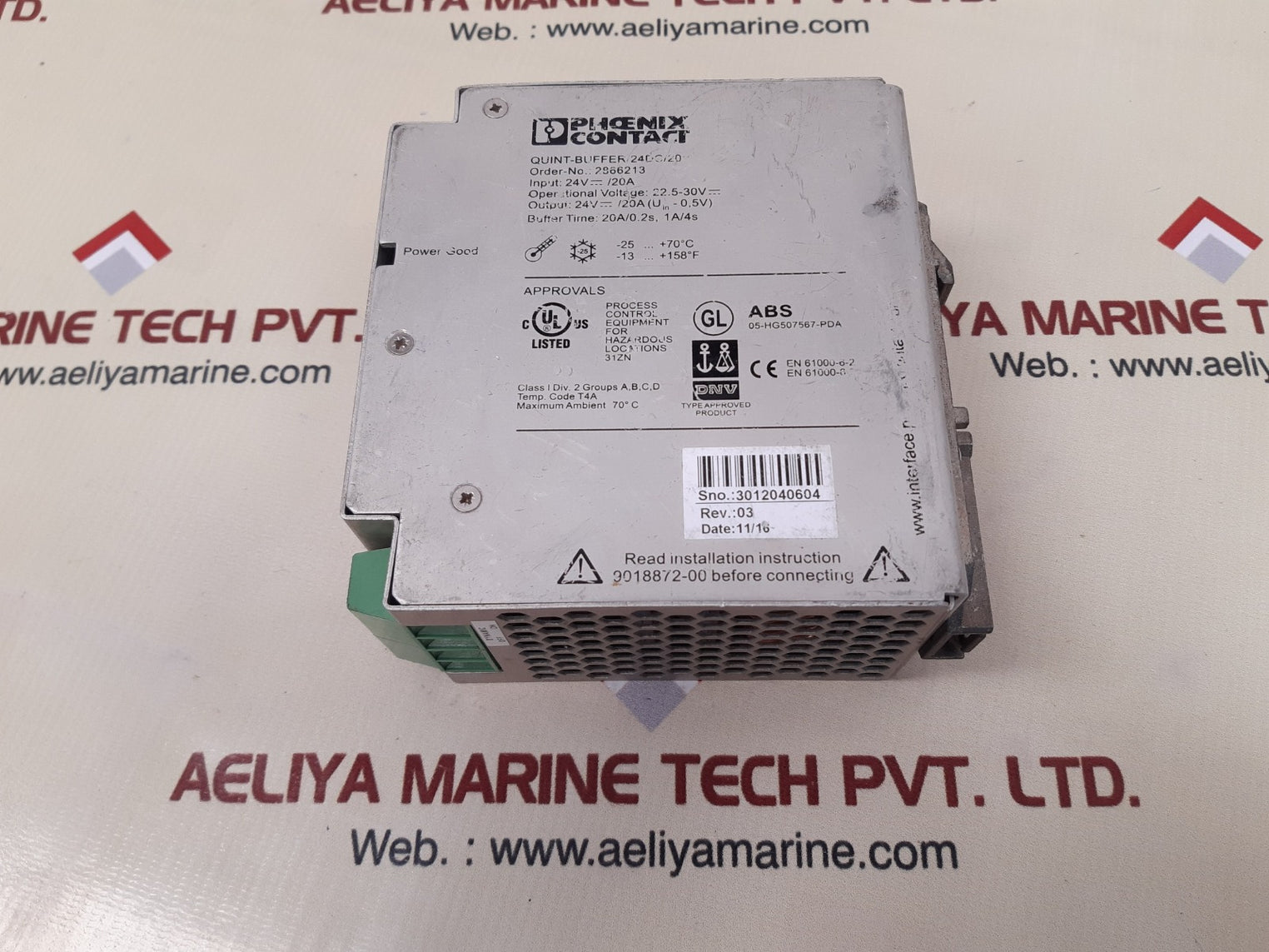 Phoenix contact quint- buffer/24dc/20 power supply