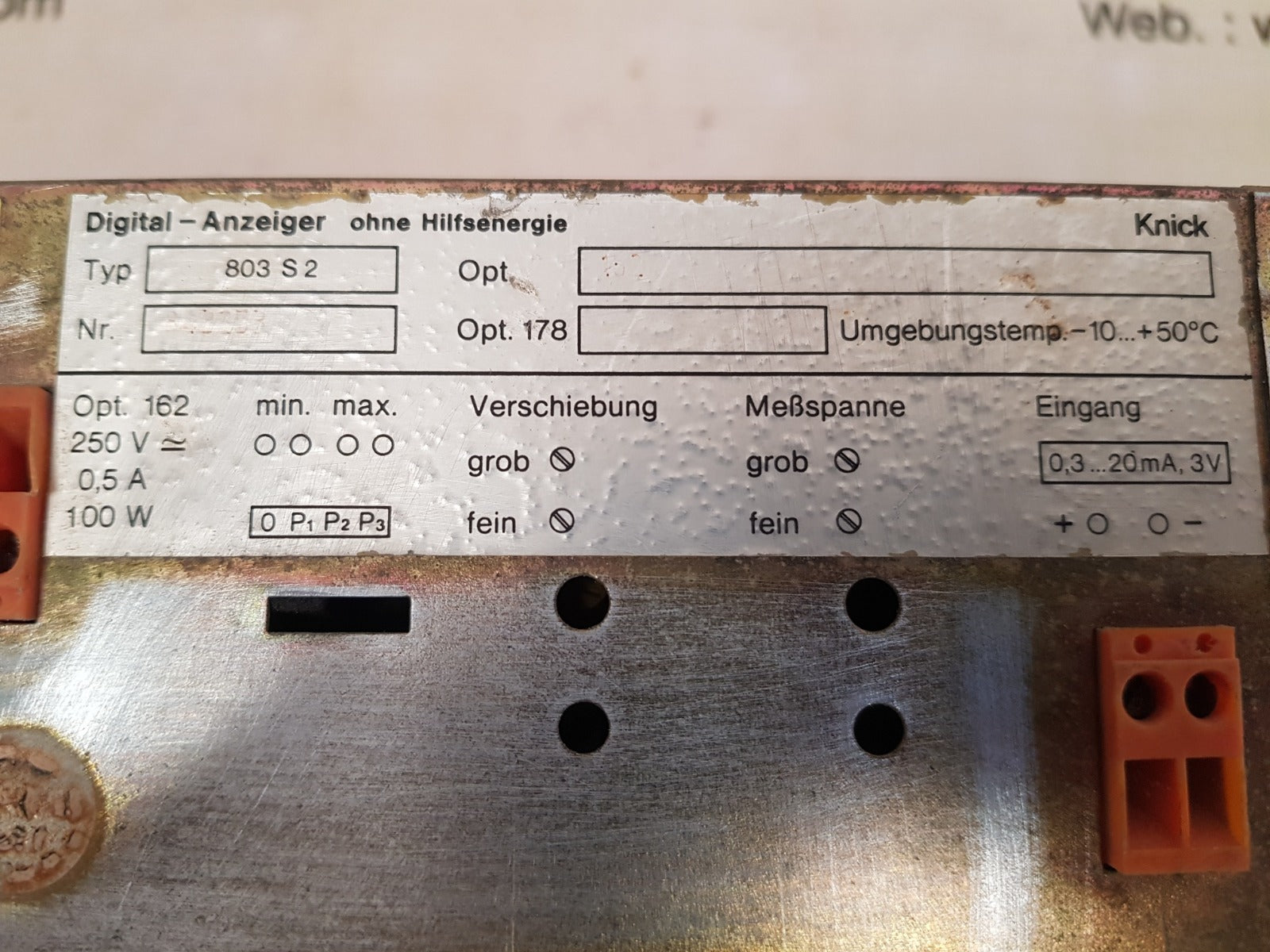 Knick 803 s2 digital-indicator 250v ~ 0,5a