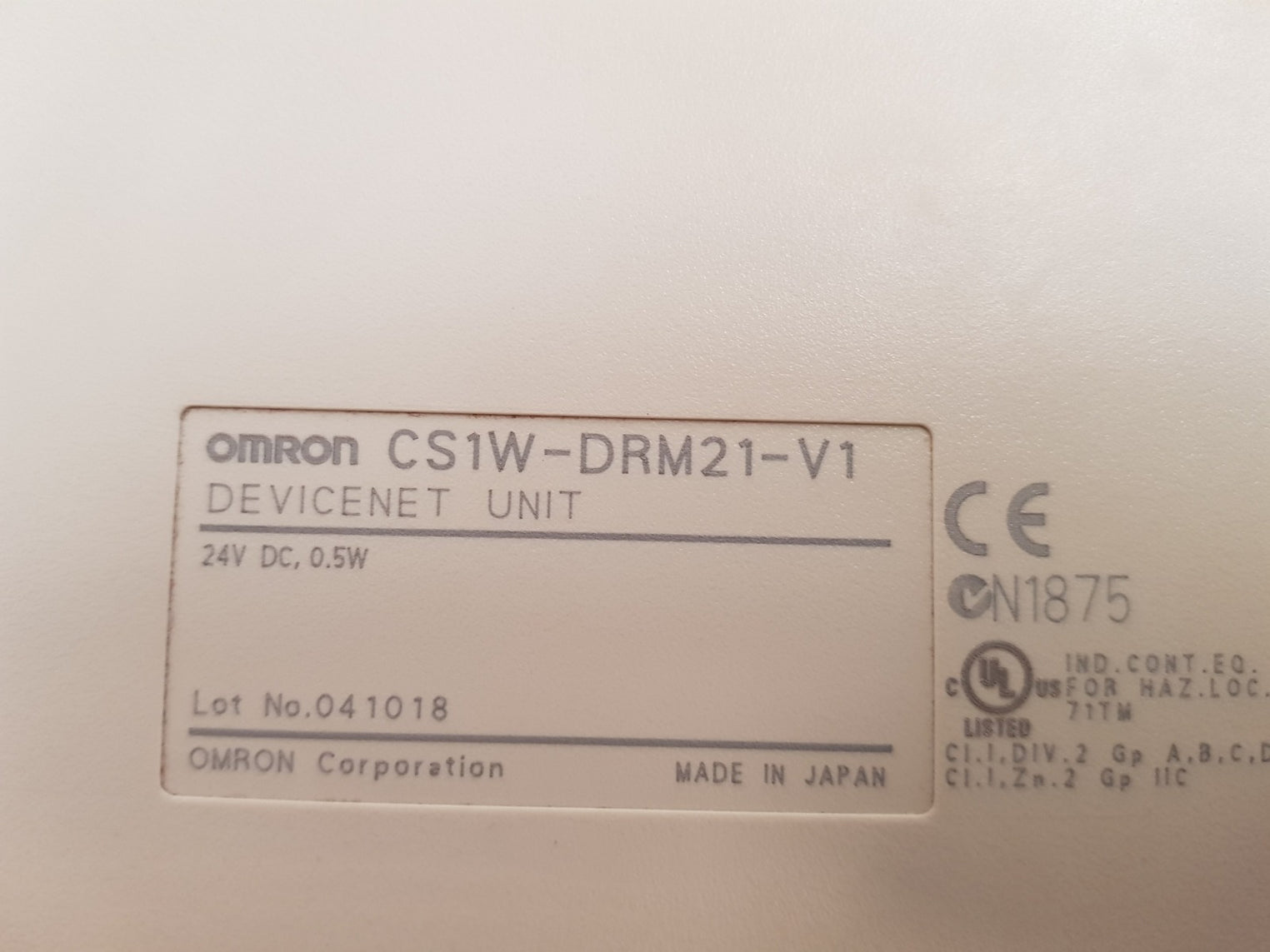 Omron cs1w-drm21-v1 devicenet unit 24v dc, 0.5w