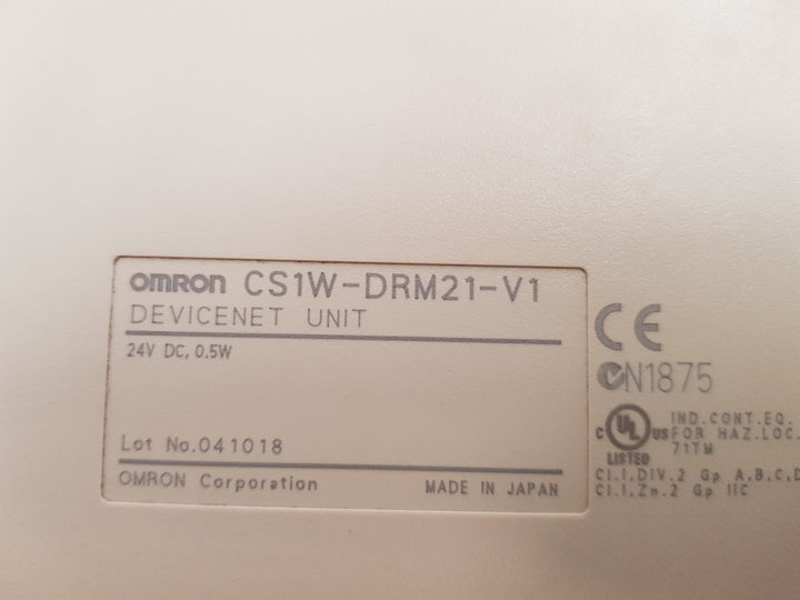 Omron cs1w-drm21-v1 devicenet unit 24v dc, 0.5w