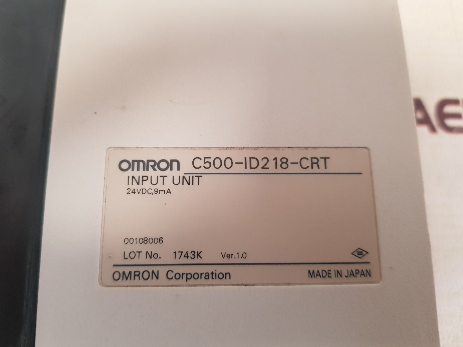 Omron c500-id218-crt input unit 24vdc, 9ma