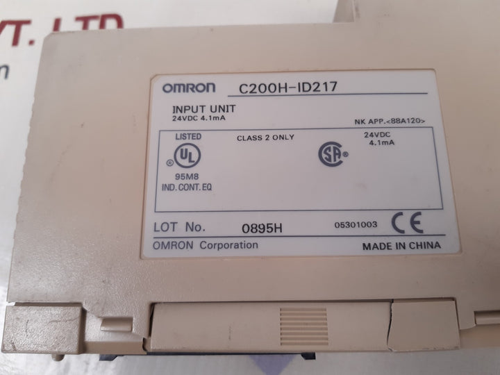 Omron c200h-id217 input unit 24vdc 4.1 ma