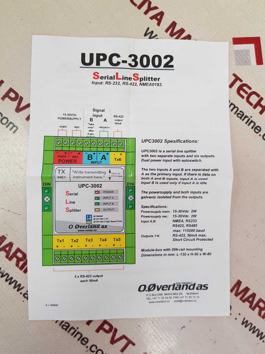 Overland upc-3002 serial line splitter 